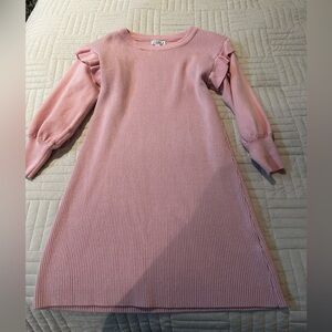 Pink long sleeve knit dress size 8